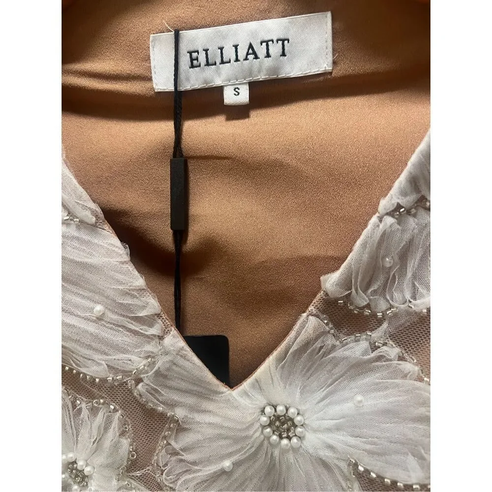 Elliatt Indira Floral Top & Skirt Set in Mesh White bridal bachelorette NWT$650 - Picture 13 of 16